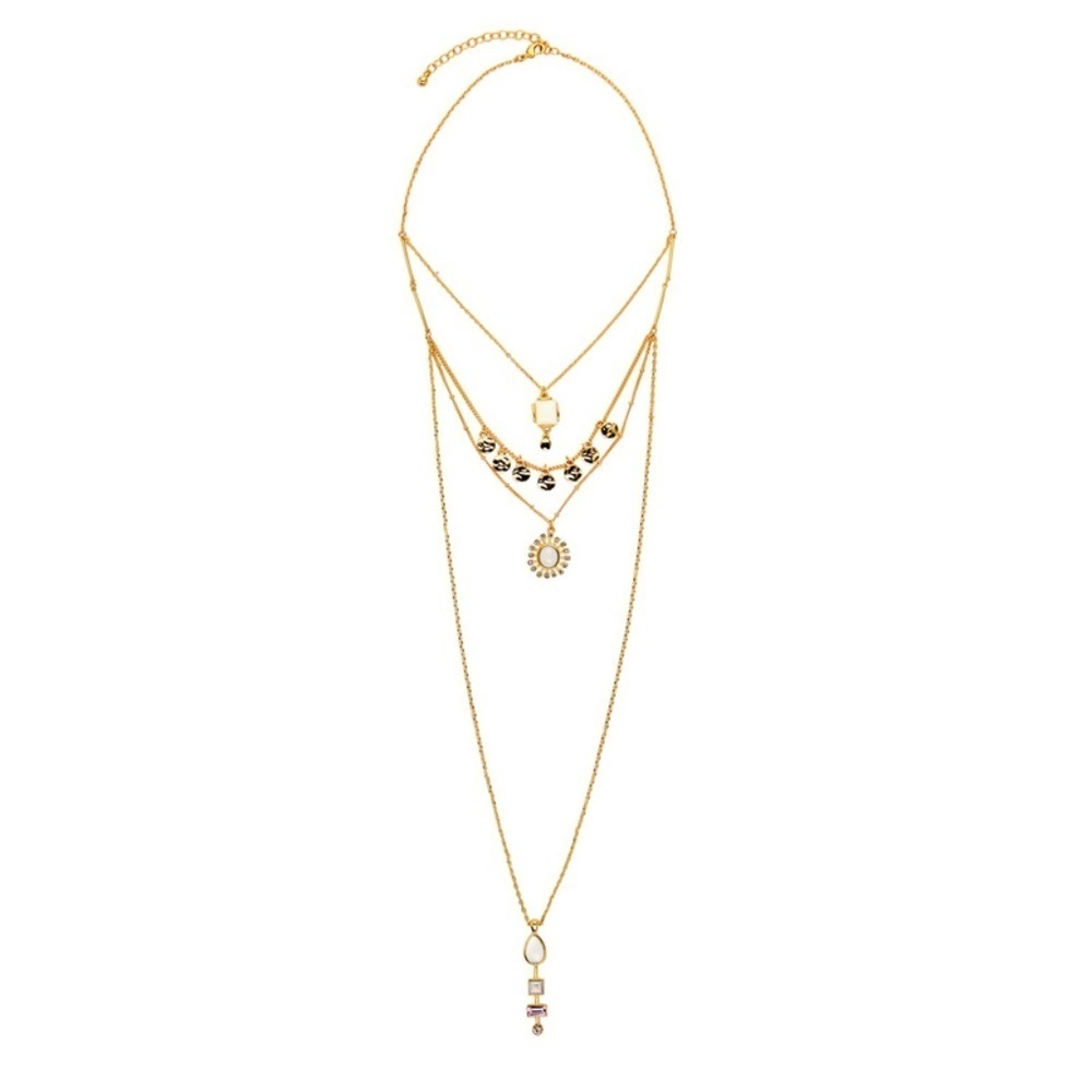 NWT Gold Multi-Layer Necklace – Trendy Adjustable Statement Jewelry – Perfect Ev